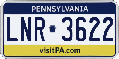 PA license plate LNR3622