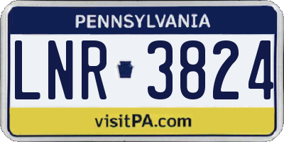 PA license plate LNR3824
