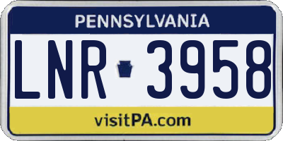 PA license plate LNR3958