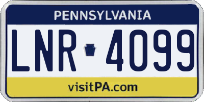 PA license plate LNR4099