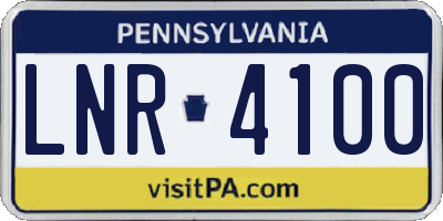 PA license plate LNR4100