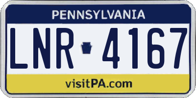 PA license plate LNR4167