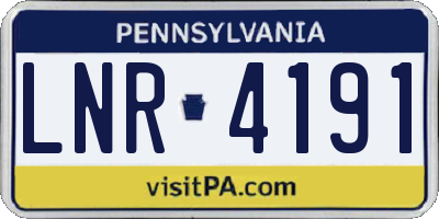 PA license plate LNR4191