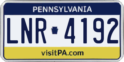 PA license plate LNR4192