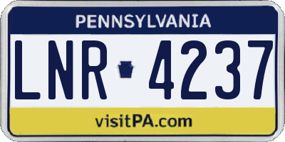 PA license plate LNR4237
