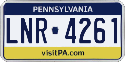 PA license plate LNR4261