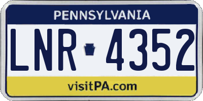 PA license plate LNR4352