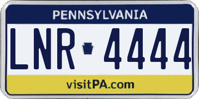 PA license plate LNR4444