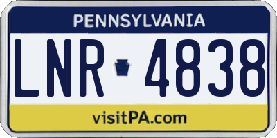 PA license plate LNR4838