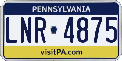PA license plate LNR4875