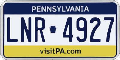 PA license plate LNR4927