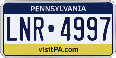 PA license plate LNR4997