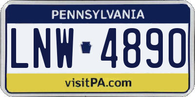 PA license plate LNW4890