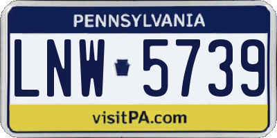 PA license plate LNW5739