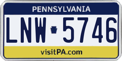 PA license plate LNW5746
