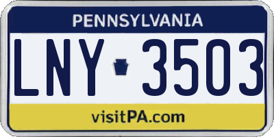 PA license plate LNY3503