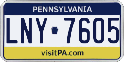 PA license plate LNY7605