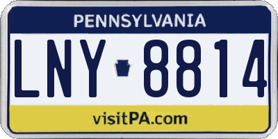 PA license plate LNY8814