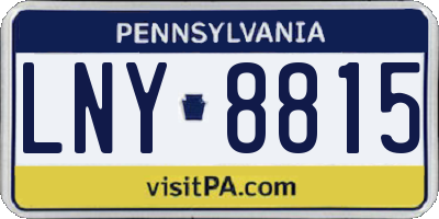 PA license plate LNY8815
