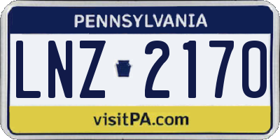 PA license plate LNZ2170