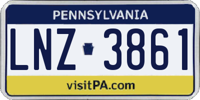 PA license plate LNZ3861