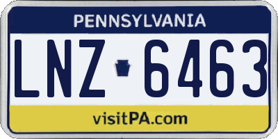 PA license plate LNZ6463