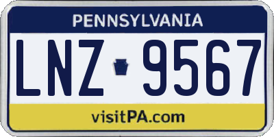 PA license plate LNZ9567