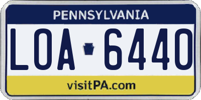 PA license plate LOA6440