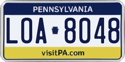 PA license plate LOA8048
