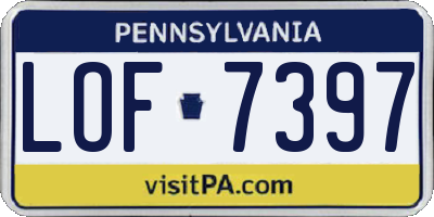 PA license plate LOF7397