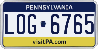 PA license plate LOG6765