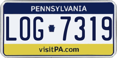 PA license plate LOG7319