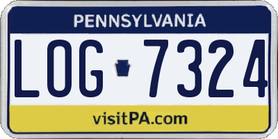 PA license plate LOG7324