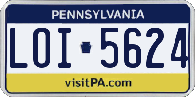 PA license plate LOI5624