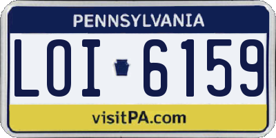 PA license plate LOI6159
