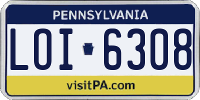 PA license plate LOI6308