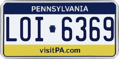 PA license plate LOI6369
