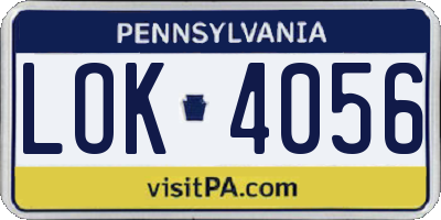 PA license plate LOK4056