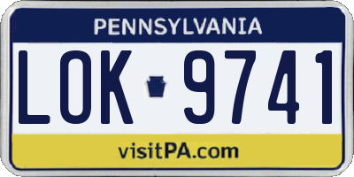 PA license plate LOK9741