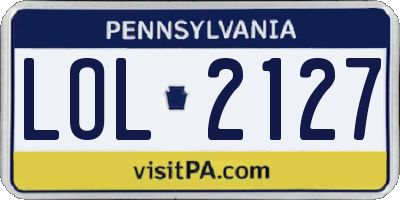 PA license plate LOL2127