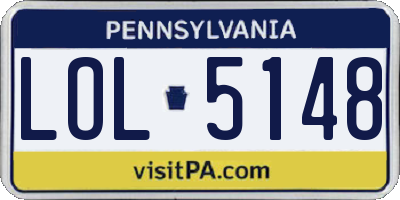 PA license plate LOL5148