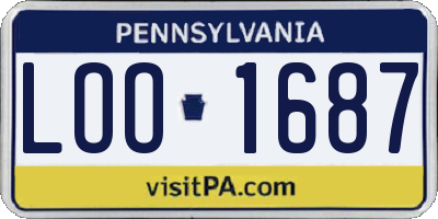 PA license plate LOO1687