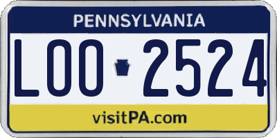 PA license plate LOO2524
