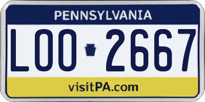PA license plate LOO2667