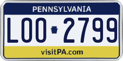 PA license plate LOO2799