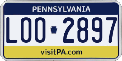 PA license plate LOO2897