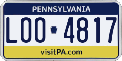 PA license plate LOO4817