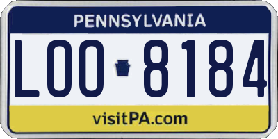 PA license plate LOO8184