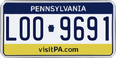 PA license plate LOO9691