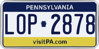 PA license plate LOP2878